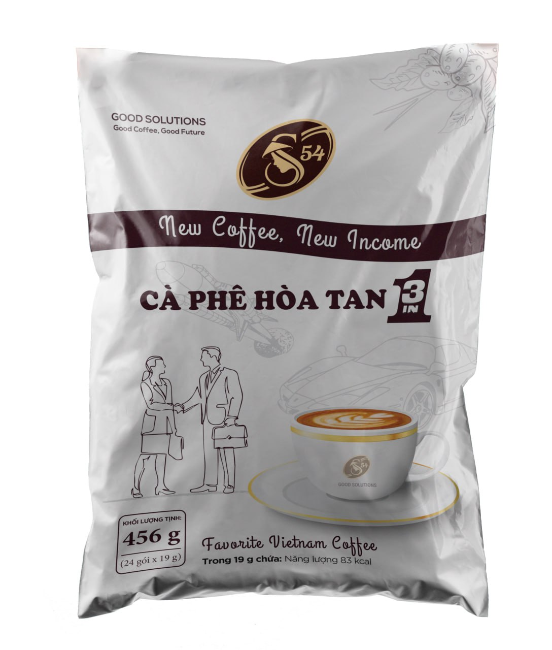 Cà phê hòa tan 3 in 1 456 gram S54 Coffee